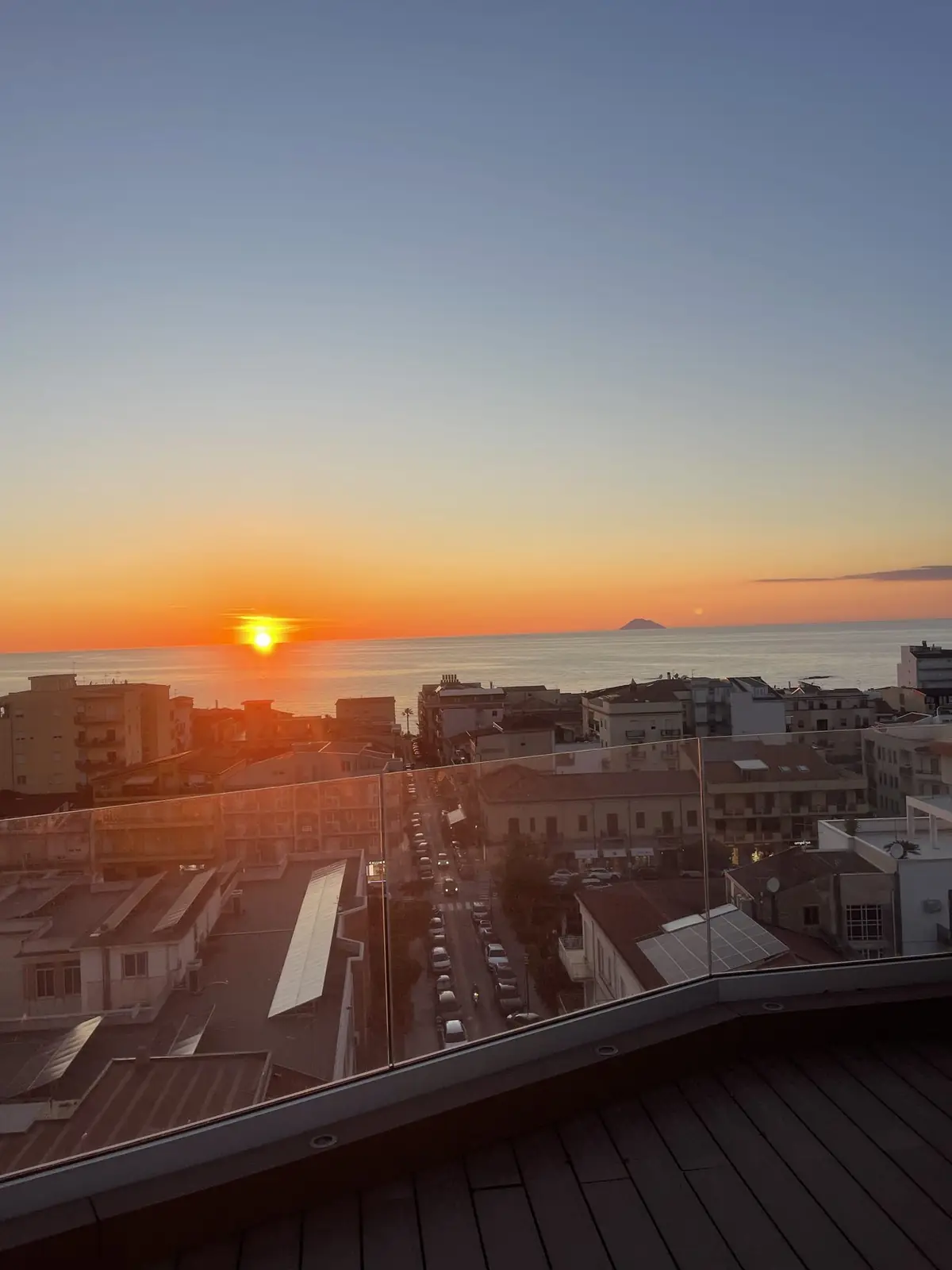 Il tramonto visto dal rooftop